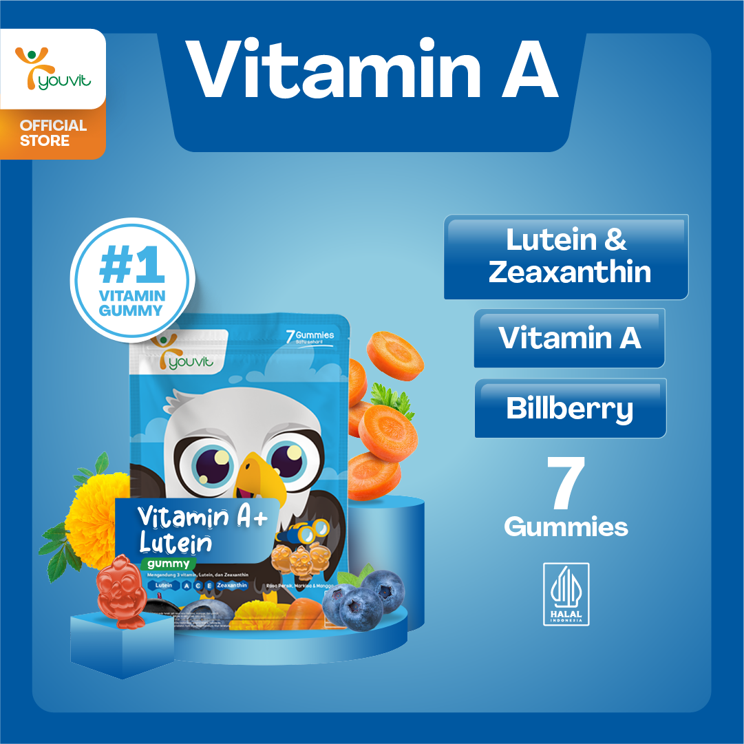 Youvit Vitamin A+ Vitamin Gummy untuk Kesehatan Mata Anak
