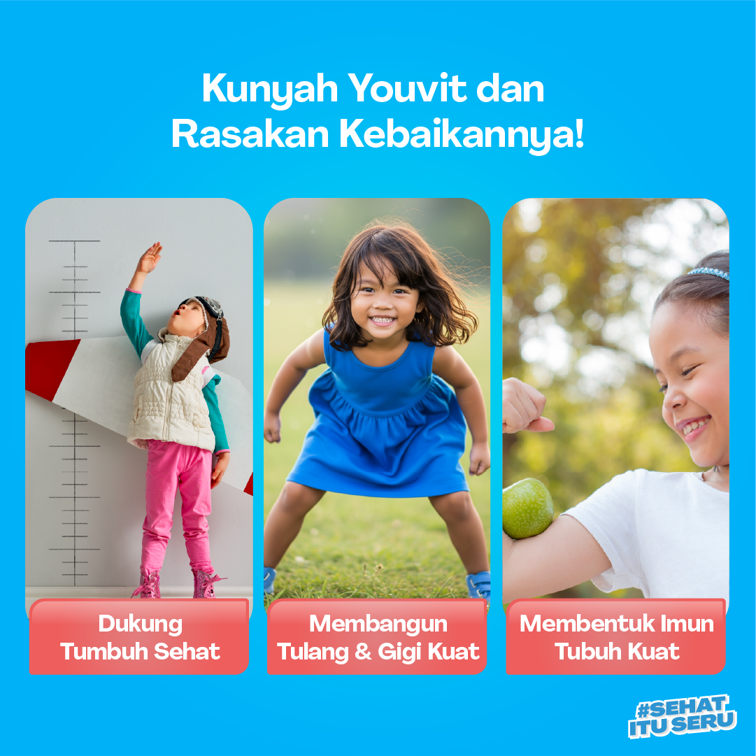 Youvit x theAsianparents Vitamin D3 Gummy D3 600 IU untuk Anak Tulang Kuat Tumbuh Sehat