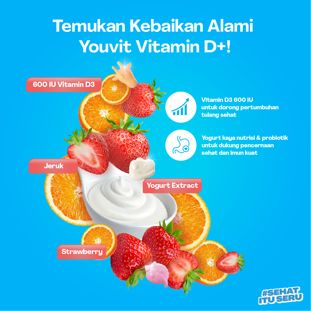 Youvit x theAsianparents Vitamin D3 Gummy D3 600 IU untuk Anak Tulang Kuat Tumbuh Sehat