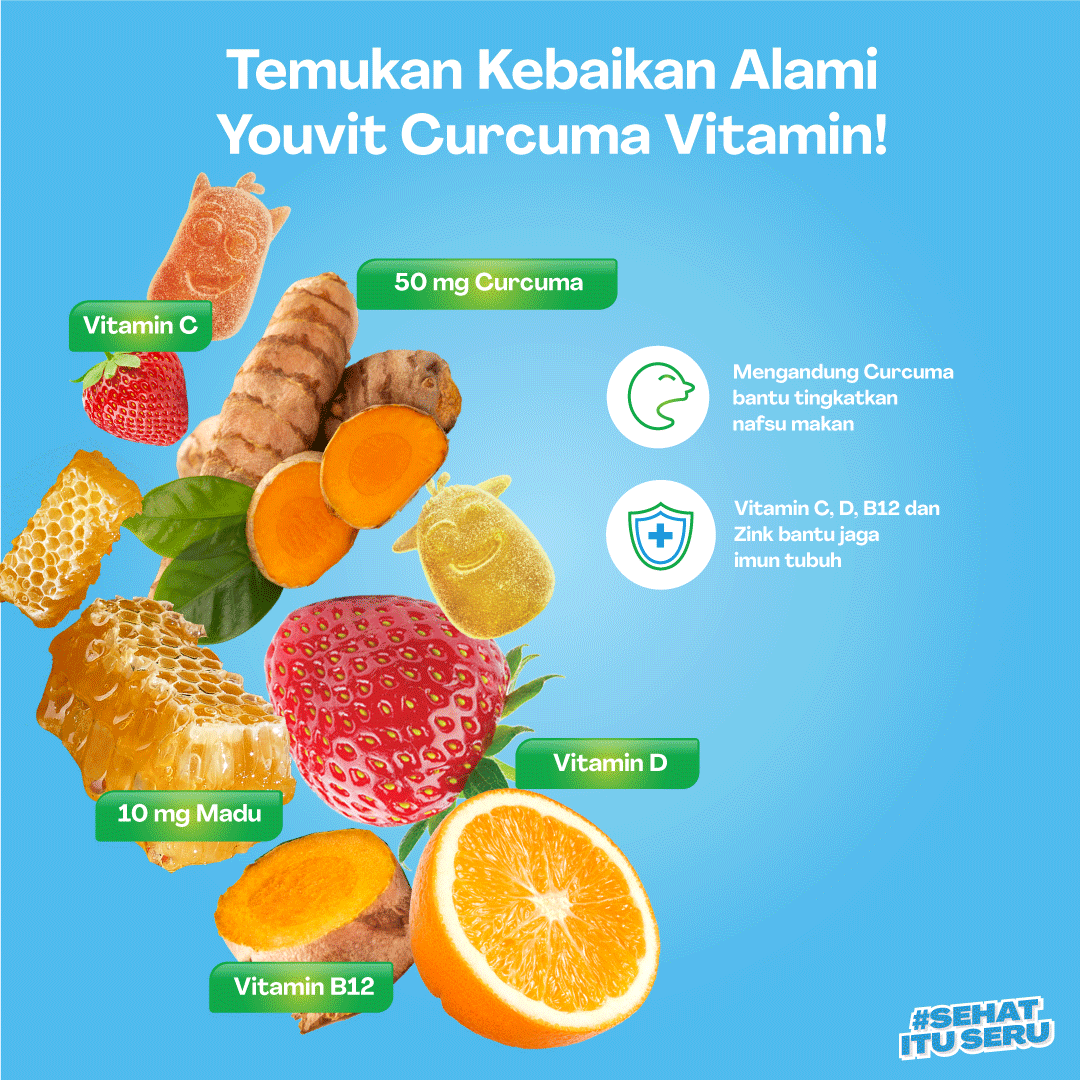 Youvit Curcuma & Vitamin Anak untuk Meningkatkan Nafsu Makan Anak