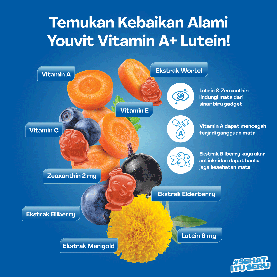 Youvit Vitamin A+ Vitamin Gummy untuk Kesehatan Mata Anak