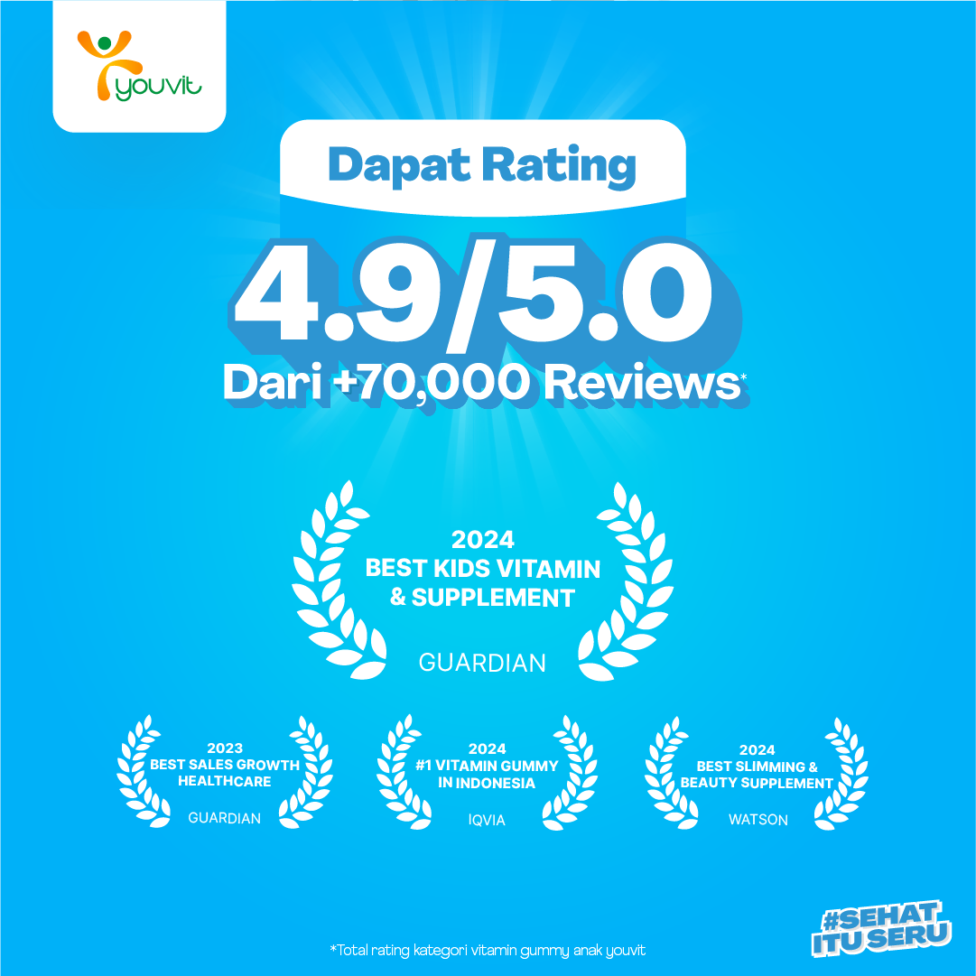 Youvit x theAsianparents Vitamin D3 Gummy D3 600 IU untuk Anak Tulang Kuat Tumbuh Sehat