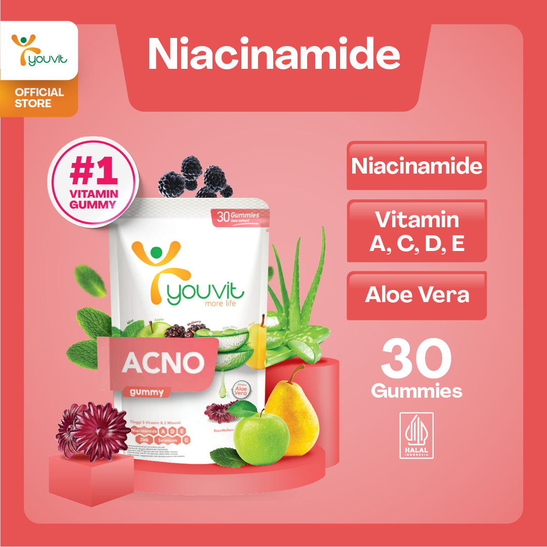 Youvit AcNO Niacinamide Vitamin Gummy untuk Anti Jerawat