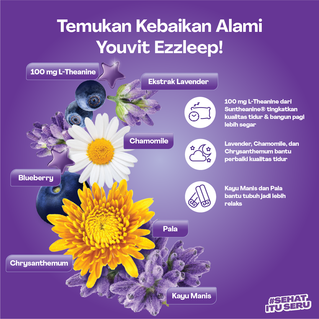 Youvit Ezzleep Gummyuntuk bantu dapatkan tidur nyenyak & berkualitas