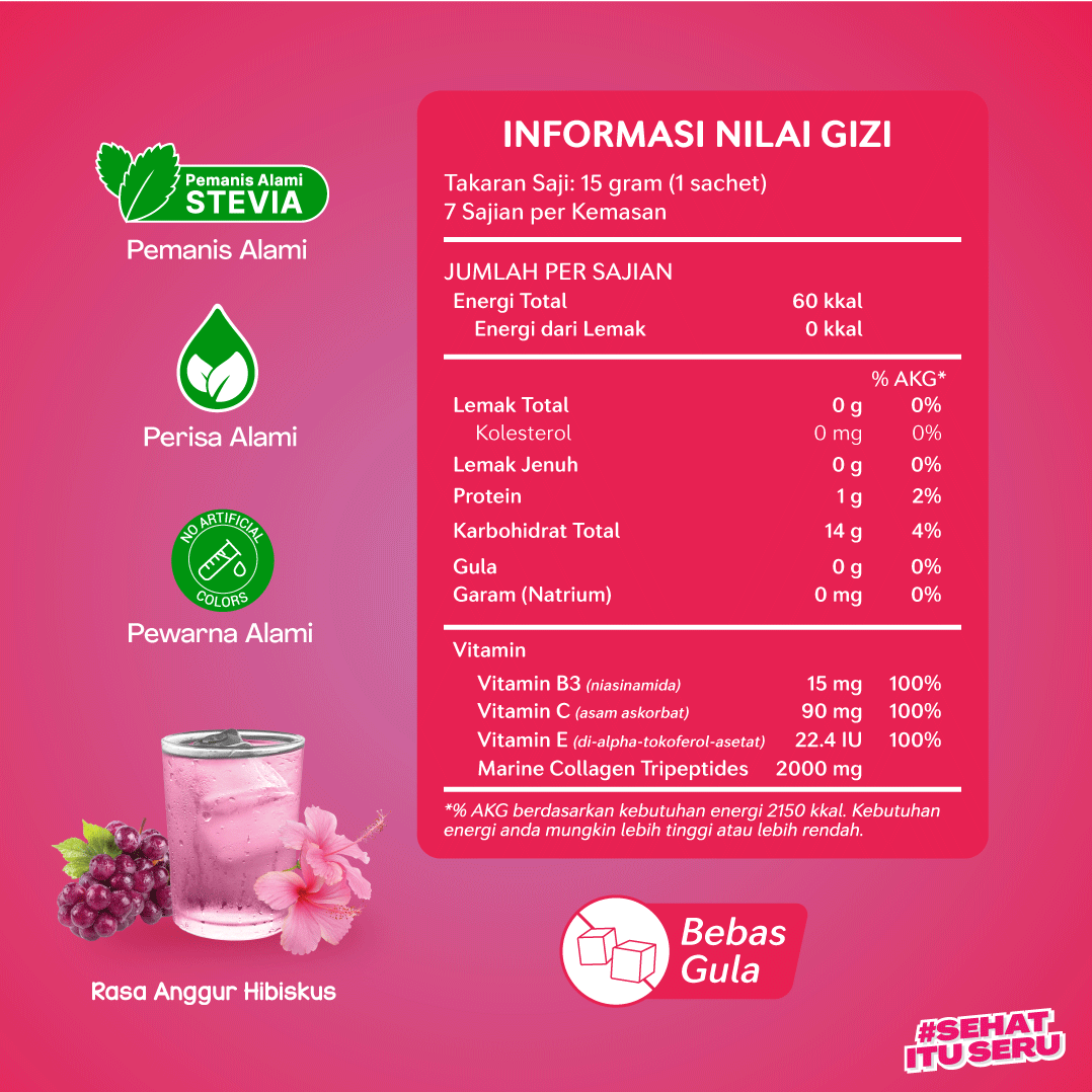 Youvit Collagen Minuman Serbuk dengan L-Glutathione & Niacinamide untuk Anti Aging
